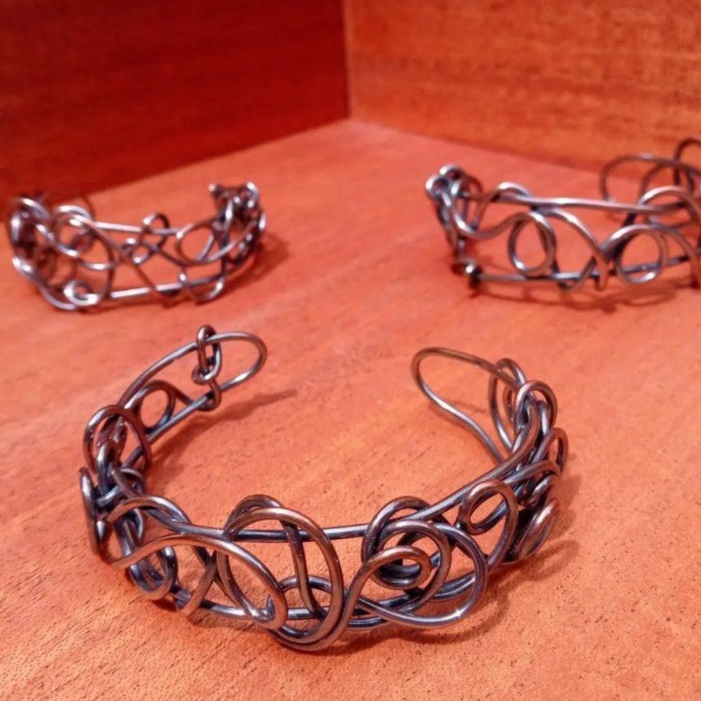 Abstract Cuff Bracelet Copper